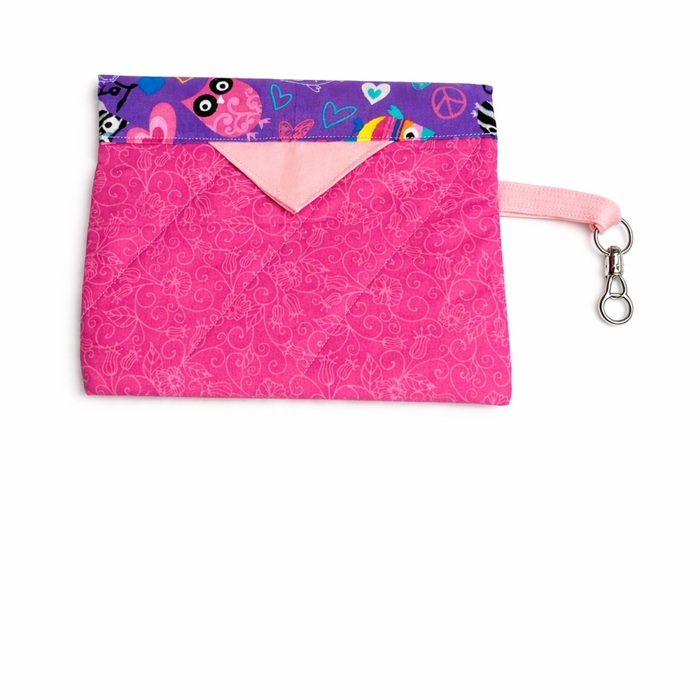 Pink and Purple Clutch Wristlet